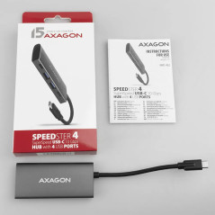 AXAGON HMC-4G2 2x USB-A + 2x USB-C, USB-C 3.2 Gen 2 10Gbps hub, 13cm USB-C cable