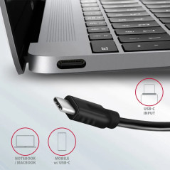 AXAGON HMC-4G2 2x USB-A + 2x USB-C, USB-C 3.2 Gen 2 10Gbps hub, 13cm USB-C cable