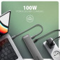 AXAGON HMC-10HLS, USB 5Gbps hub, 4x USB-A, HDMI 4K/60Hz, RJ-45, SD/microSD, PD 100W, 25cm USB-C cable AXAGON HMC-10HLS, USB 5Gbps hub, 4x USB-A, HDMI 4K/60Hz, RJ-45, SD/microSD, PD 100W, 25cm USB-C cable