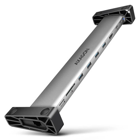 AXAGON HMC-10HLS, USB 5Gbps hub, 4x USB-A, HDMI 4K/60Hz, RJ-45, SD/microSD, PD 100W, 25cm USB-C cable