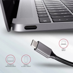 Multiport USB 3.2 Gen 1 hub. HDMI, card reader and Power Delivery. 20 cm USB-C cable.