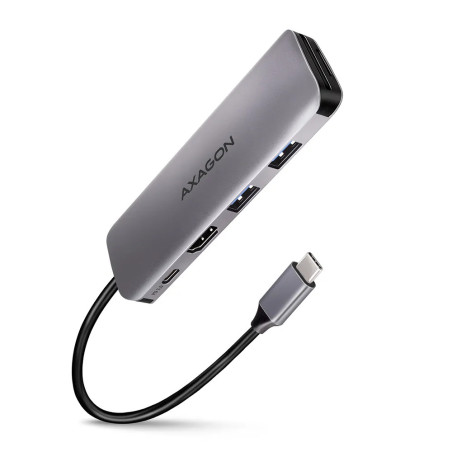 Multiport USB 3.2 Gen 1 hub. HDMI, card reader and Power Delivery. 20 cm USB-C cable.