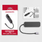 Axagon Multiport USB 3.2 Gen 1 hub. HDMI, Gigabit LAN and Power Delivery. 20 cm USB-C cable. Axagon Multiport USB 3.2 Gen 1 hub. HDMI, Gigabit LAN and Power Delivery. 20 cm USB-C cable.