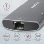 Axagon HMC-6M2 SUPERSPEED USB-C COMBO 6IN1 HUBMultiport USB 3.2 Gen 1 hub. SATA M.2, HDMI, Gigabit LAN and Power Delivery. Cable Axagon HMC-6M2 SUPERSPEED USB-C COMBO 6IN1 HUBMultiport USB 3.2 Gen 1 hub. SATA M.2, HDMI, Gigabit LAN and Power Delivery. Cable
