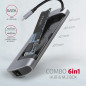 Axagon HMC-6M2 SUPERSPEED USB-C COMBO 6IN1 HUBMultiport USB 3.2 Gen 1 hub. SATA M.2, HDMI, Gigabit LAN and Power Delivery. Cable Axagon HMC-6M2 SUPERSPEED USB-C COMBO 6IN1 HUBMultiport USB 3.2 Gen 1 hub. SATA M.2, HDMI, Gigabit LAN and Power Delivery. Cable