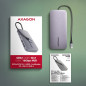 Axagon Multi port USB-C 10Gbps hub. NVMe/SATA M.2, HDMI, card reader and Power Delivery. Cable USB-C 20 cm. Axagon Multi port USB-C 10Gbps hub. NVMe/SATA M.2, HDMI, card reader and Power Delivery. Cable USB-C 20 cm.