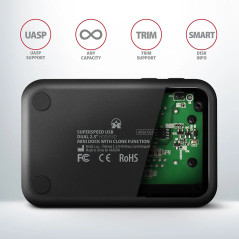 AXAGON ADSA-D25 USB 3.2 Gen 1 - 2x SATA 6G 2.5" SSD/HDD CLONE DUAL MINI dock