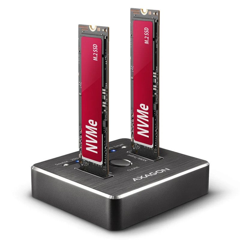 AXAGON ADSA-M2C DUAL NVMe CLONE MASTER DOCK SuperSpeed USB-C 10 Gbps docking station AXAGON ADSA-M2C DUAL NVMe CLONE MASTER DOCK SuperSpeed USB-C 10 Gbps docking station