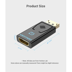 Vention адаптер Adapter DisplayPort M / HDMI F - 4K, Black - HBPB0