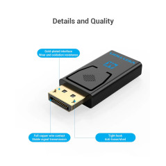 Vention адаптер Adapter DisplayPort M / HDMI F - 4K, Black - HBPB0