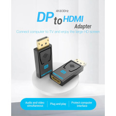 Vention адаптер Adapter DisplayPort M / HDMI F - 4K, Black - HBPB0