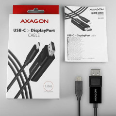 Active USB-C - DisplayPort cable - adapter AXAGON RVC-DPC for connecting a DisplayPort monitor/TV/projector to a notebook or mob