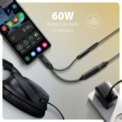 AXAGON ADA-HCPD USB-C to 3.5mm jack - Hi-Res DAC audio adapter, 384kHz/32bit, PD 60W 3A