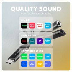 AXAGON ADA-HCPD USB-C to 3.5mm jack - Hi-Res DAC audio adapter, 384kHz/32bit, PD 60W 3A