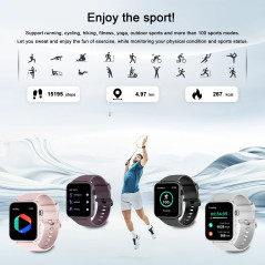 Blackview R30 Pro Fitness Smartwatch, 1.83-inch HD,220mAh Battery, 24-hour SpO2 Detection + Heart Rate Monitoring, Monitor Sleep