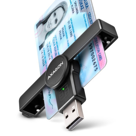 Axagon Foldable pocket USB-A contact Smart / ID card reader.