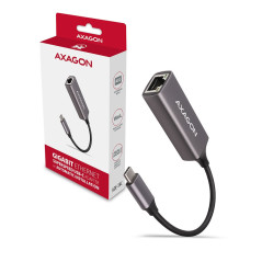 AXAGON ADE-TRC Type-C USB3.2 Gen 1 - Gigabit Ethernet 10/100/1000 Adapter, metal, titan grey