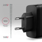 AXAGON ACU-DPQ100 GaN Wall charger, 3x port (USB + dual USB-C), PD3.0/QC4+/PPS/Apple, 100W, black AXAGON ACU-DPQ100 GaN Wall charger, 3x port (USB + dual USB-C), PD3.0/QC4+/PPS/Apple, 100W, black