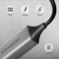 AXAGON ADE-TXCA USB-C USB3.2 Gen 1 + USB-A reduction- Gigabit Ethernet 10/100/1000 Adapter, metal, titan grey