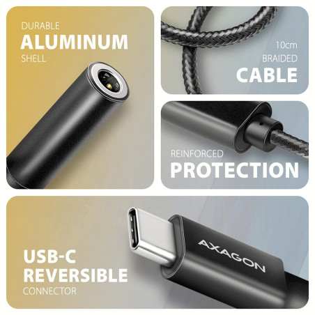 AXAGON ADA-HC USB-C - 3.5mm (F) connector, Hi-Res DAC, Audio Adapter 32bit 384kHz