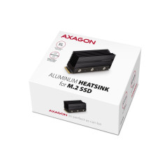 Axagon Passive aluminum heatsink for single-sided and double-sided M.2 SSD disks, size 2280, height 36 mm.