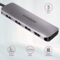Axagon Multi port USB 3.2 Gen 1 hub. HDMI, card reader and three USB-A outputs. Cable USB-C 20 cm.