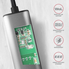 Axagon ADE-25R SUPERSPEED USB-A 2.5 GIGABIT ETHERNETCompact aluminum USB-A 3.2 Gen 1 2.5 Gigabit Ethernet 10/100/1000/2500 Mbit