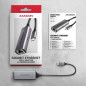 AXAGON ADE-TXPD USB-C USB3.2 Gen 1 - Gigabit Ethernet + PD 100W, Switch comp., metal, grey