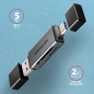 Axagon CRE-DAC External, Type-C+Type-A 2-slot SD/microSD