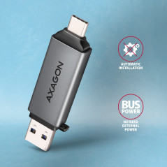 Axagon CRE-DAC External, Type-C+Type-A 2-slot SD/microSD