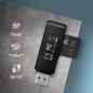 Axagon Slim super-speed USB 3.2 Gen 1 card reader with a direct USB-A connector.