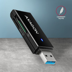 Axagon Slim super-speed USB 3.2 Gen 1 card reader with a direct USB-A connector.