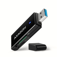 Axagon Slim super-speed USB 3.2 Gen 1 card reader with a direct USB-A connector.