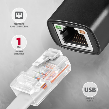 AXAGON ADE-AR USB-A 3.2 Gen 1 - Gigabit Ethernet adapter, Realtek 8153, auto inst