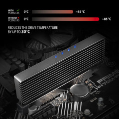 AXAGON PCEM2-XS PCI-E 3.0 16x - M.2 SSD NVMe, up to 80mm SSD, low profile, heatsink