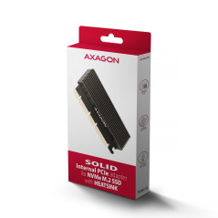 AXAGON PCEM2-XS PCI-E 3.0 16x - M.2 SSD NVMe, up to 80mm SSD, low profile, heatsink