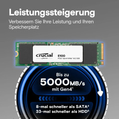Crucial E100 480GB SSD PCIe 4.0 Gen4 M.2 2280 NVMe, Read/Write: 4500/2500 MB/s
