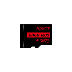 Apacer карта памет microSDXC 64GB UHS-I V10 A1, Adapter - AP64GMCSX10UB-R