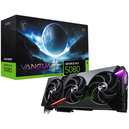 MSI Video Card Nvidia GeForce RTX 5080 16G VANGUARD SOC, 16GB GDDR7, 256bit, Effective Memory Clock: 30000MHz, Boost: 2730 MHz, 