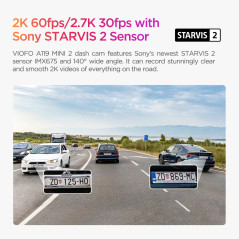 VIOFO Видеорегистратор Dash Cam A119 MINI 2 - GPS Module, 2K HDR, 60 FPS, Sony STARVIS 2