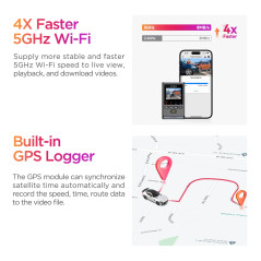 VIOFO Видеорегистратор Dash Cam A119 MINI 2 - GPS Module, 2K HDR, 60 FPS, Sony STARVIS 2