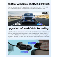VIOFO Видеорегистратор Dash Cam A229 Plus 3 Channel - 2K, HDR, Sony STARVIS 2, GPS