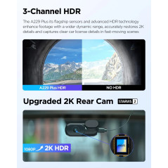 VIOFO Видеорегистратор Dash Cam A229 Plus 3 Channel - 2K, HDR, Sony STARVIS 2, GPS