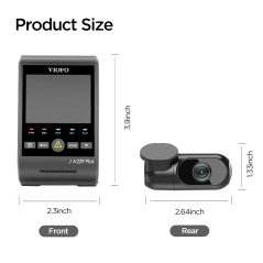 VIOFO Видеорегистратор Dash Cam A229 Plus 2 Channel - 2K, HDR, Sony STARVIS 2, GPS