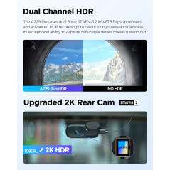 VIOFO Видеорегистратор Dash Cam A229 Plus 2 Channel - 2K, HDR, Sony STARVIS 2, GPS