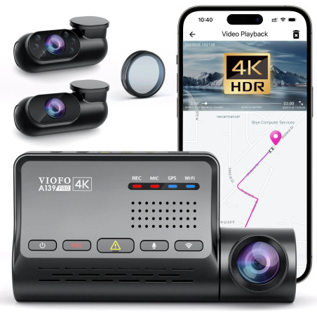 VIOFO Видеорегистратор Dash Cam A139 PRO 3 Channel - 4K UHD, Sony STARVIS 2, GPS