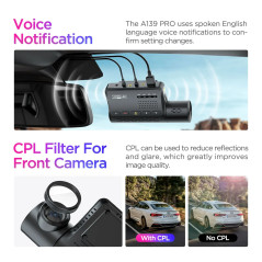 VIOFO Видеорегистратор Dash Cam A139 PRO 3 Channel - 4K UHD, Sony STARVIS 2, GPS
