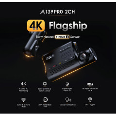 VIOFO Видеорегистратор Dash Cam A139 PRO 3 Channel - 4K UHD, Sony STARVIS 2, GPS