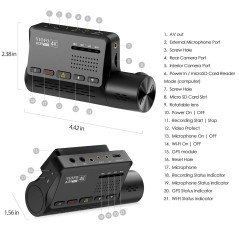 VIOFO Видеорегистратор Dash Cam A139 PRO 2 Channel - 4K UHD, Sony STARVIS 2, GPS