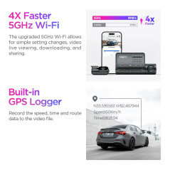 VIOFO Видеорегистратор Dash Cam A139 PRO 2 Channel - 4K UHD, Sony STARVIS 2, GPS